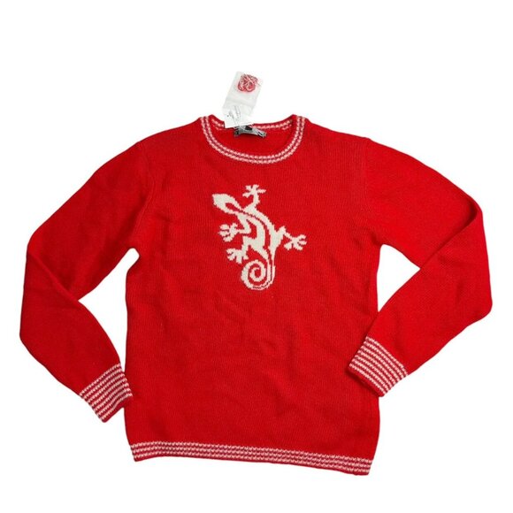 New! Bonpoint Red Lizard Wool Blend Sweater - Picture 1 of 6